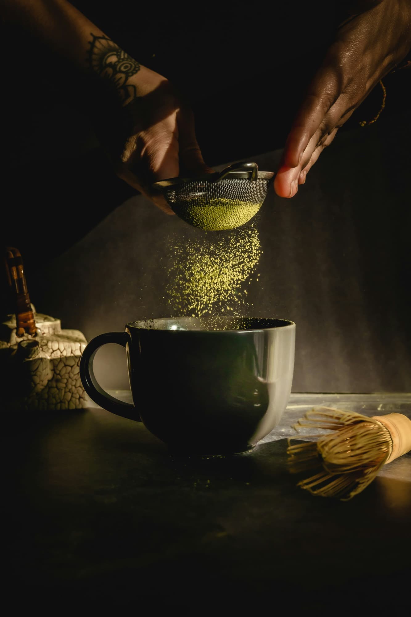 Traditional matcha preparation